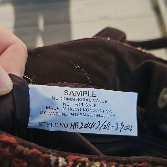 Vera Bradley Tweed Sample Tote Bag – Brown Multicolor, Velvet Handles - Picture 8 of 9